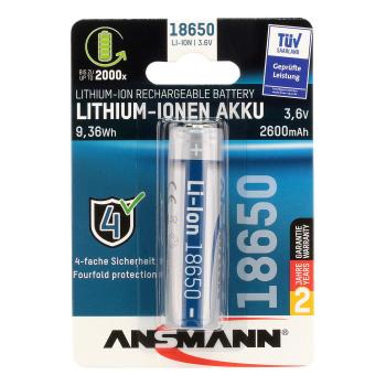 ANSMANN Li-Ion 18650 2600mAh 3,6V Battery 9,36Wh 1307-0000 (1307-0000)