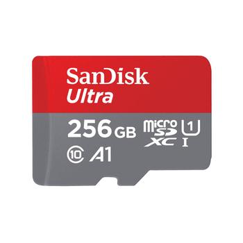 SANDISK 256GB Ultra microSDXC + SD Adapter 100MB/s Class 10 UHS-I (SDSQUNR-256G-GN6TA)