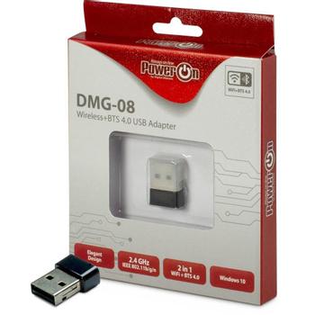 INTER-TECH Wi-Fi 4 USB Adapter DMG-08 WiFi+BTS 4     150Mbps retail (88888150)