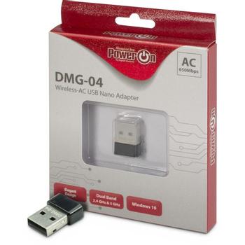INTER-TECH Wi-Fi 5 USB Nano Adapter DMG-04 Stick 650Mbps (88888151)