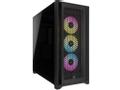 CORSAIR iCUE 5000D RGB Airflow Mid-Tower (sort) ATX, 3x Vifter Front, Tempered Glass