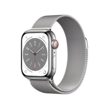 APPLE Watch 8 Cell 41mm Steel Silver/ Silver Milanese Loop (MNJ83FD/A)