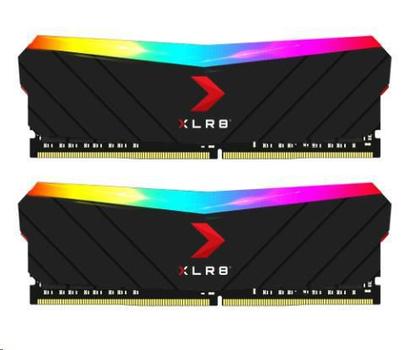 PNY XLR8 RGB - DDR4 - kit - 32 GB: 2 x 16 GB - DIMM 288-pin - 3200 MHz / PC4-25600 - CL16 - 1.35 V - unbuffered - non-ECC (MD32GK2D4320016XRGB)