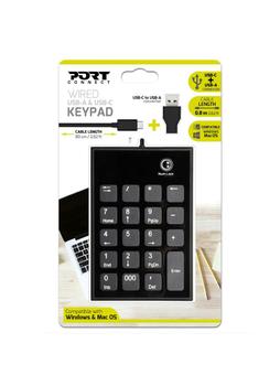 PORT DESIGNS Numeric Keypad (Numpad) USB-C & USB-A /900801 (900801)