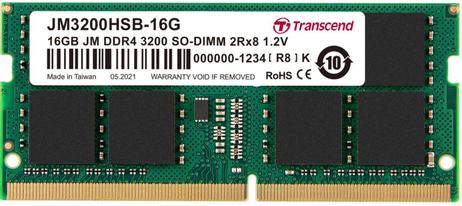 Transcend JetRAM 16GB DDR4 3200MHz SODIMM 260-pin (JM3200HSB-16G)