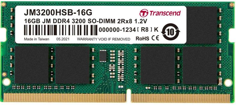Transcend JetRAM 16GB DDR4 3200MHz SODIMM 260-pin (JM3200HSB-16G)