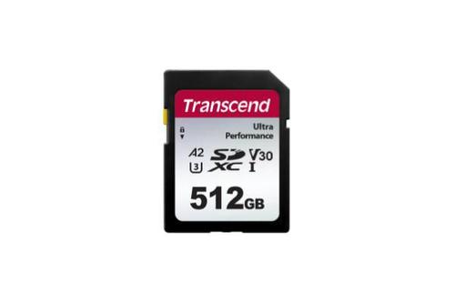 TRANSCEND d 340S - Flash memory card - 512 GB - A2 / Video Class V30 / UHS-I U3 - SDXC UHS-I (TS512GSDC340S)