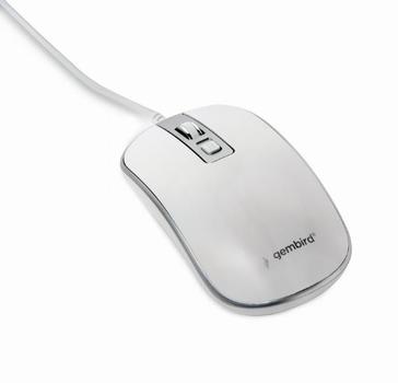 GEMBIRD Maus OPT WIRED 4 Tasten USB weiß/ silber (MUS-4B-06-WS)