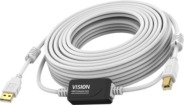 VISION Techconnect 15m White USB+cable (TC 15MUSB+/2)