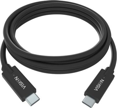 VISION N Professional installation-grade USB-C cable - LIFETIME WARRANTY - USB 3.2 Gen 1 5 Gbps - supports 3A charging current - USB-C 3.1 (M) to USB-C 3.1 (M) - outer diameter 4.5 mm - 22+30 AWG - 2 m - bla (TC 2MUSBC/BL)