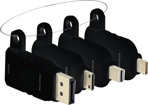 VISION Four adaptors: mDP to HDMI / DP to HDMI / mini HDMI to HDMI / USB-C to HDMI - 4K - tether length 450 mm - black (TC-MULTIHDMI/BL)