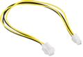 GEMBIRD Cablexpert 4-PIN intern strøm (female) - 4-PIN intern strøm (male) Sort Gul 30cm Forlængerkabel til strøm