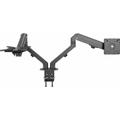 VISION Monitor Dual Desk Arm Mount - LIFETIME WARRANTY - fits two displays 17-27" with VESA sizes 75 x 75 or 100 x 100 - quick clamp or grommet to desk - rotate display - smart spring-assisted weight balanci