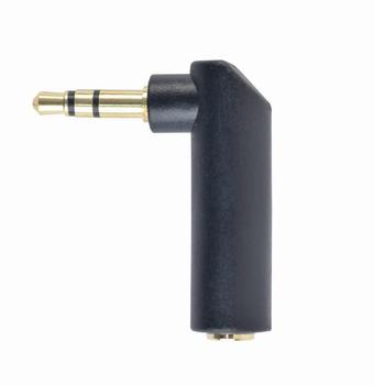 GEMBIRD audio adapter plug 3.5mm, right angle adapter, 90°, black (A-3.5M-3.5FL)