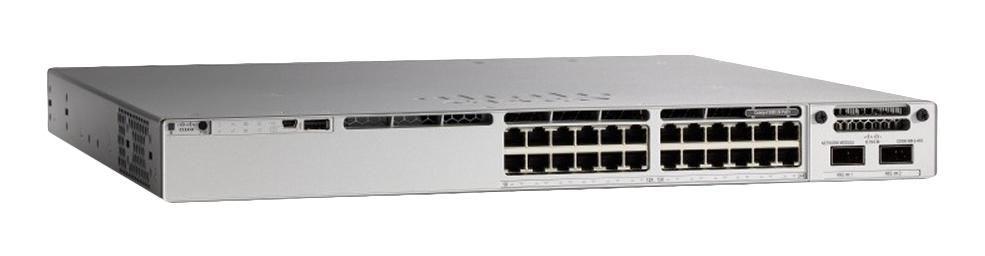CISCO Catalyst 9300 - Network Essentials - switch - Managed - 24 x 100/ 1000/ 2500/ 5000/ 10000 (UPOE) - rack-mountable - UPOE (560 W) (C9300-24UX-E)
