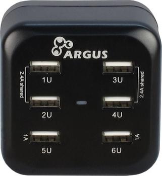 INTER-TECH Ladegerät Inter-Tech Argus LS-6US 80mm USB 5V Steckdose (88885322)