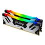 KINGSTON FURY Renegade RGB - DDR5 - kit - 96 GB: 4 x 16 GB - DIMM 288-pin - 6000 MHz / PC5-48000 - CL32 - 1.35 V - unbuffered - non-ECC - black, silver