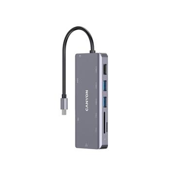 CANYON USB-9-in1 HUB USB-C > HDMI/ 2xUSB/ USB-C/ RJ45/ SD/ Audio retail (CNS-TDS11)