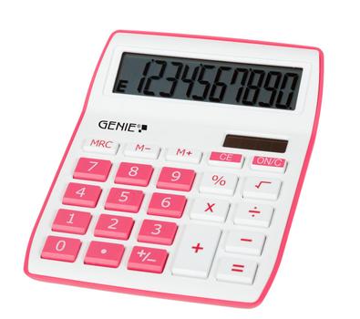 GENIE 840P 10 Digit Desktop Calculator Pink - 12264 (12264)