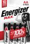 ENERGIZER Max AA Alkaline Batteries (Pack 4) - E301530700
