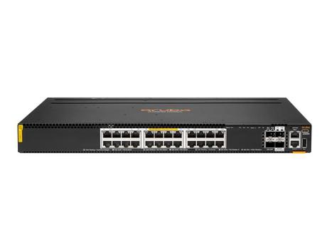 Hewlett Packard Enterprise HPE Aruba 6300M 24-port SFP+ and 4-port SFP56 Switch - Switch - L3 - Managed - 24 x 100/ 1000/ 2.5G/ 5G/ 10GBase-T (4PPoE) + 2 x 10 Gigabit / 25 Gigabit / 50 Gigabit SFP56 (uplink / stacking) + 2 x 10 Gig (R8S89A)