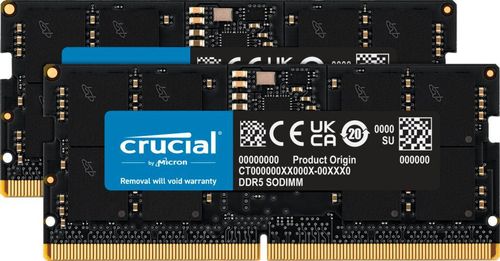 CRUCIAL 32GB Kit 2x16GB DDR5-4800 SODIMM (CT2K16G48C40S5)