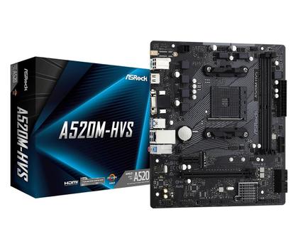 ASROCK A520M-HVS AM4 2 DDR4 4XSATA3 ULTRA M.2 6XUSB PORTS VGA/HDMI CPNT (90-MXBE60-A0UAYZ)