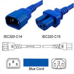 LinkIT strømkabel C15/C14 blå 0,7m 3 x 1,00mm² , PVC (NYEC15C14-07M-BLU)