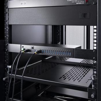 STARTECH 16-Port Industrial USB 3.0 Hub 5Gbps Mountable Terminal Block Power Up to 120W Shared USB Charging Dual-Host Hub/ Switch (5G16AINDS-USB-A-HUB)