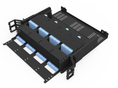 LinkIT 2U slimpanel for 24xMPO kassetter Opp til 288 fiber , uten kassetter (LI-UHD2U-288C-MPO)