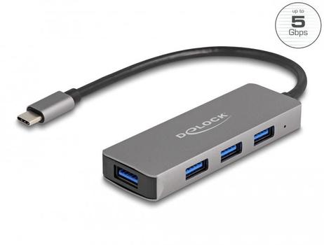 DELOCK HUB 4Port DeLOCK 4xUSB3.2 Grey (63173)