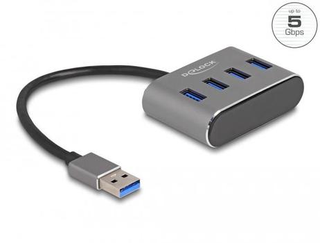 DELOCK 4 Port USB 5 Gbps Hub Type-A connector USB ports on top (63190)