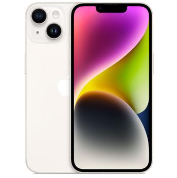 APPLE iPhone 14 - 5G smartphone - dual-SIM / Internal Memory 128 GB - OLED display - 6.1" - 2532 x 1170 pixels - 2x rear cameras 12 MP, 12 MP - front camera 12 MP - starlight (MPUR3ZD/A)