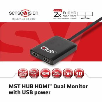 CLUB 3D Club3D Multi Streaming Transport Hub 1xDP->2xHDMI SenseVis. bulk (CSV-6200H)