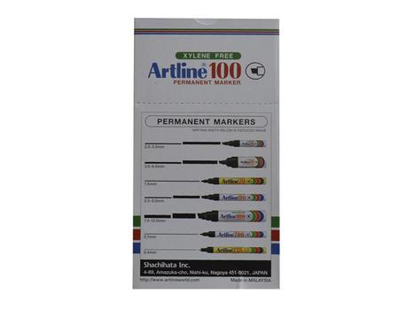 ARTLINE Marker, Artline, EK100, 7-12MM Skrå spids, blå, 3210003, pakke a 6 stk (3210003*6)