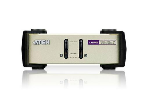 ATEN KVM-switch,  1 konsol styr 2 datorer, OSD, 19", USB & PS/2 (CS82U-AT)