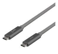 DELTACO USBC 3.1 GEN2 10Gbps/5A/E-marker 1m SPACE GREY