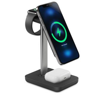 ALOGIC Journey MagSafe-kompatibel 3-i-1 trådløs opladningsstander - Sort (JMS31SBK)