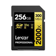 LEXAR Pro 2000X Sdhc/sdxc Uhs-ii U3(v90) R300/w260 256Gb 256GB SDXC UHS-II Memory Card
