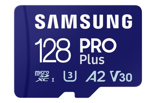 SAMSUNG PRO Plus microSD 128GB UHS-I U3 Full HD 4K UHD 180MB/s Read 130MB/s Write Memory Card Incl. SD-Adapter 2023 (MB-MD128SA/EU)