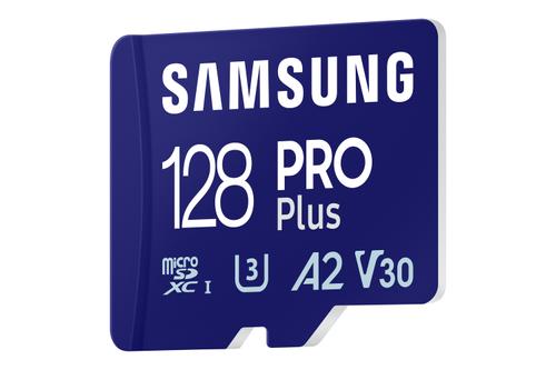 SAMSUNG PRO Plus microSD 128GB UHS-I U3 Full HD 4K UHD 180MB/s Read 130MB/s Write Memory Card Incl. SD-Adapter 2023 (MB-MD128SA/EU)