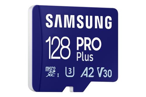 SAMSUNG PRO Plus microSD 128GB UHS-I U3 Full HD 4K UHD 180MB/s Read 130MB/s Write Memory Card Incl. SD-Adapter 2023 (MB-MD128SA/EU)