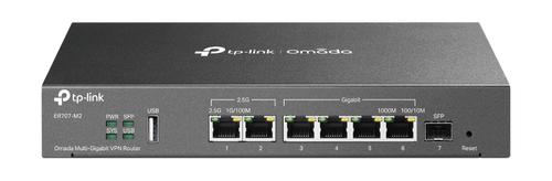 TP-LINK Omada Multi-Gigabit VPN Router Two 2.5G Ports: 1x 2.5G WAN and 1x 2.5G WAN/LAN ports provide high-bandwidth aggregation connectivity. Up to 6 WAN Ports: 2.5G RJ45,  gigabit Fiber,  and gigabit RJ45 WA (ER707-M2)