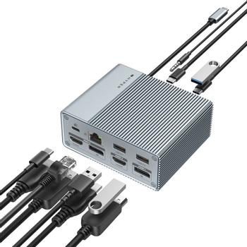TARGUS Hyper HyperDrive GEN2 - Docking station - USB-C - 2 x HDMI, 2 x DP - GigE (HDG212B-GL)
