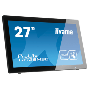 IIYAMA ProLite T2735MSC-B3 - LED monitor - 27" - touchscreen - 1920 x 1080 Full HD (1080p) - IPS - 300 cd/m² - 1000:1 - 5 ms - HDMI, VGA, DisplayPort - speakers - black (T2735MSC-B3)