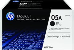 HP 05A 2-pakning svarte originale LaserJet-tonerkassetter