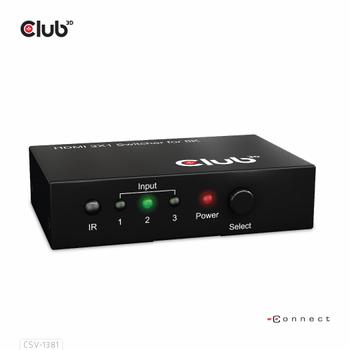 CLUB 3D 3 To 1 HdmiT 8K60Hz/ 4K120Hz  (CSV-1381)