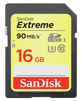 SANDISK EXTREME SDHC CARD 16GB 90MB/S CLASS 10 UHS-I U3 MEM (SDSDXNE-016G-GNCIN)