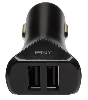 PNY Y - Car battery charger - 17 Watt - 3.4 A - 2 output connectors (USB) (P-P-DC-2UF-K01-RB)
