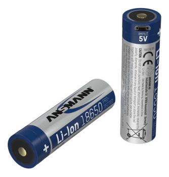 ANSMANN 1 Ansmann Li-Ion 18650 2600mAh 3,6V Micro-USB Buchse 1307-0002 (1307-0002)